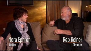 Nora Ephron et Rob Reiner interviewés pour Quand Harry rencontre Sally. Comédie romantique par Tonie Behar